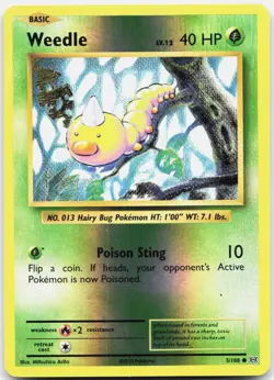 Weedle 5/108 Common Evolutions Pokemon Reverse Holo NM/M - Image 1