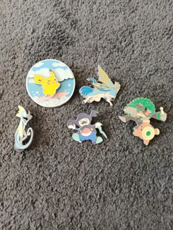 5 Official Pokemon Pins - Incl. Flying/Surfing Pikachu - Image 1