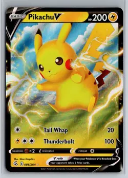 Pikachu V 086/264 Holo V Rare Fusion Strike Pokemon Near Mint - Image 1