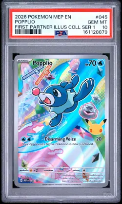2026 POKEMON MEP EN-ME BLACK STAR PROMO #045 POPPLIO PSA 10 - Image 1