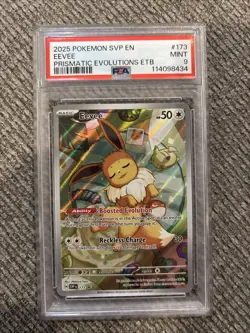 2025 POKEMON SVP EN-SV BLACK STAR PROMO #173 EEVEE PSA 9 - Image 1