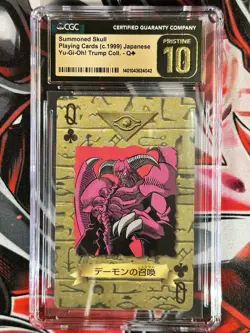 1998 YU-GI-OH! PLAYING CARDS COLL QUEEN OF CLUBS SUMMONED SKULL CGC 10 PRISTINE - Image 1