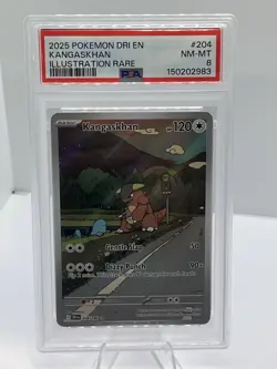 2025 POKEMON DRI EN-DESTINED RIVALS ILLUSTRATION RARE #204 KANGASKHAN PSA 8 - Image 1