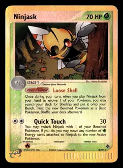 Ninjask 18/97 Reverse Holo Rare Dragon Pokemon Card - Image 2