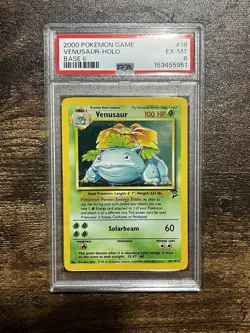 Pokemon TCG Venusaur Base Set 2 Holo Unlimited Rare Card 18/130 PSA 6 - Image 1