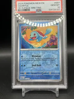 Pokemon TCG Squirtle 007/165 Reverse Cosmos Holo PSA 10 Costco Mini Tin - Image 1