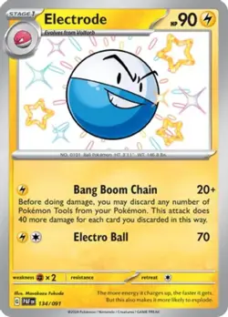 Electrode - 134/091 - Shiny Rare NM, English Pokemon Paldean Fates - Image 1