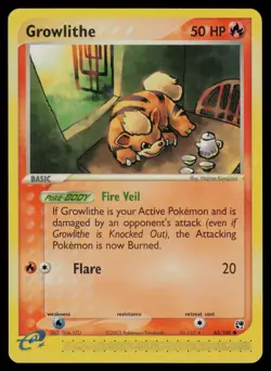 Growlithe 65/100 Common Sandstorm Pokemon Lightly Played - Image 1