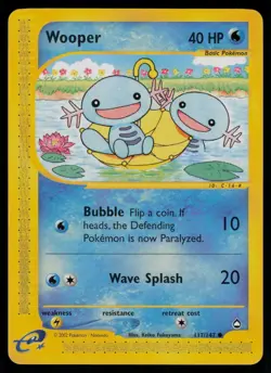 Wooper 117/147 Common Aquapolis Pokemon Moderately Played - Image 1