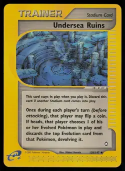 Undersea Ruins 138/147 Uncommon Aquapolis Pokemon Lightly Played - Image 1