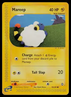 Mareep 93/147 Common Aquapolis Pokemon Lightly Played - Image 1