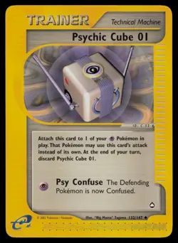 Psychic Cube 132/147 Uncommon Aquapolis Pokemon Lightly Played - Image 1