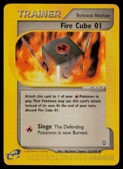 Fire Cube 122/147 Uncommon Aquapolis Pokemon Lightly Played - Image 1