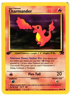 Pokemon TCG Team Rocket Charmander 50/82 1st Edition Common VLP - Image 1
