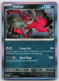 Pokemon Yveltal 118/182 Paradox Rift Rare Holo NM - Image 1