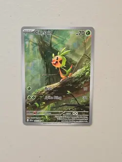 Pokemon TCG- Chespin - 087/086 - ME04: Chaos Rising (CRI) Illustration Rare NM - Image 1