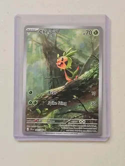 Pokemon TCG- Chespin - 087/086 - ME04: Chaos Rising (CRI) Illustration Rare NM - Image 3