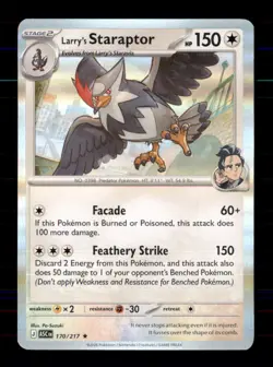 Larry's Staraptor 170/217 Rare Ascended Heroes Pokemon Holo Near Mint - Image 1