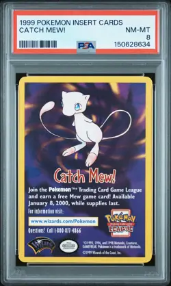 1999 Pokemon Insert Cards Catch Mew! PSA 8 NM-MT - Image 1