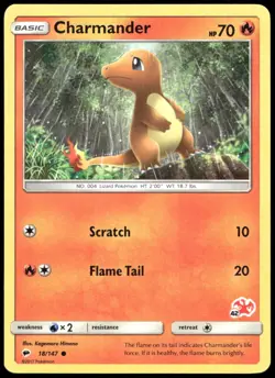 Charmander - 18/147 (#42 Charizard Stamped) 018/147 Battle Academy Pokemon NM - Image 1