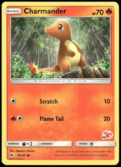 Charmander - 18/147 (#56 Charizard Stamped) 018/147 Battle Academy Pokemon NM - Image 1