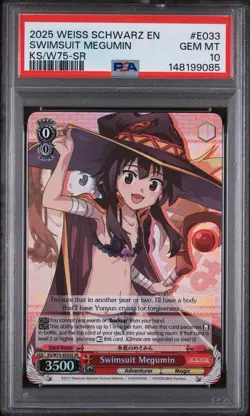2025 Weiss Schwarz Swimsuit Megumin SR E033 English Foil PSA 10 - Image 1