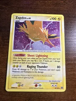 Zapdos 14/100 Rare Holo Diamond Pearl Majestic Dawn 2008 Pokemon TCG Card MP-HP - Image 1