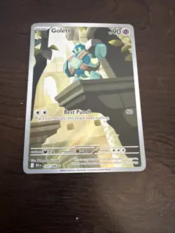 Pokemon TCG Golett 122/086 SV Black Bolt Holo Illustration Rare Card - Image 1