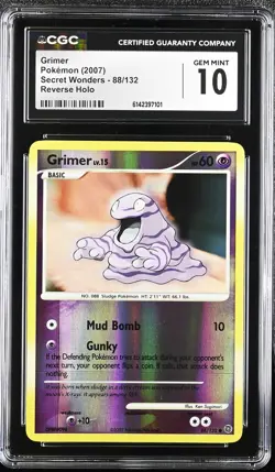 CGC 10 GEM MINT Grimer 88/132 Secret Wonders Reverse Holo Pokemon Card - Image 1