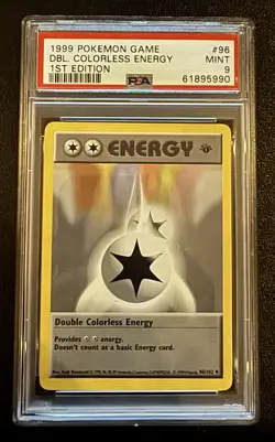 Pokemon PSA 9 MINT Double Colorless Energy 1st Edition Shadowless Base Set Card - Image 1