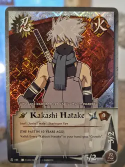 Naruto CCG Kakashi Hatake 185 Diamond Foil 1st Edition Ninja Card 2002 English - Image 1