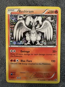 Pokemon TCG Reshiram Holo Rare Card 28/113 B&W Legendary Treasures LP 2013 - Image 1