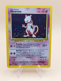 Mewtwo Holo Rare Base Set 10/102 Pokemon Card - WOTC 1999 - Image 1