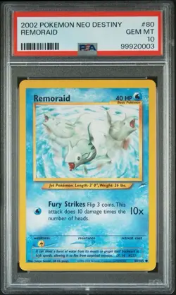 2002 Pokemon Neo Destiny 80 Remoraid PSA 10 Card GEM MINT Trusted Seller! Pop 14 - Image 1