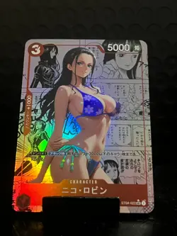 Nico Robin Purple Bikini One Piece Waifu Holo Anime Card Manga Style Collectible - Image 1