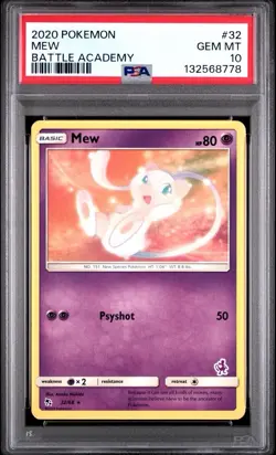 2020 Pokemon Battle Academy # 32 Mew PSA 10 Card GEM MINT Free Shipping NEW CERT - Image 1