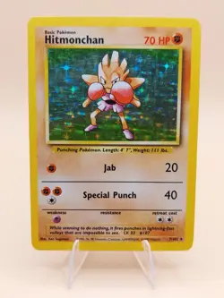 Hitmonchan Holo Rare Base Set 7/102 Pokemon Card - WOTC 1999 - Image 1