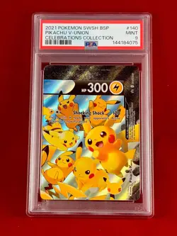 2021 Pokemon SWSH Celebrations PIKACHU V Union Card 140 PSA 9 Black Star Promo - Image 1