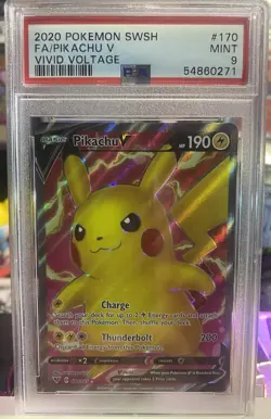 Pokemon Pikachu V 170/185 Vivid Voltage Full Art Holo Ultra Rare PSA 9 - Image 1