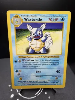 Pokemon TCG WOTC Base Set Shadowless Wartortle 42/102 Uncommon LP/MP! - Image 1