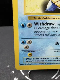 Pokemon TCG WOTC Base Set Shadowless Wartortle 42/102 Uncommon LP/MP! - Image 5