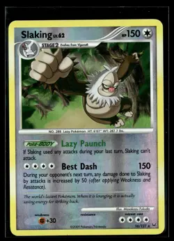 Slaking 16/127 Platinum Reverse Holo Rare Holo Pokemon - Image 1