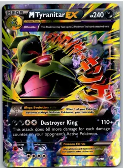 M Tyranitar EX 43/98 Holo EX Rare Ancient Origins Pokemon - Image 1