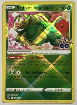 Radiant Venusaur 004/078 (NM) Radiant Rare Sword & Shield: Pokemon Go 2021 TCG - Image 1