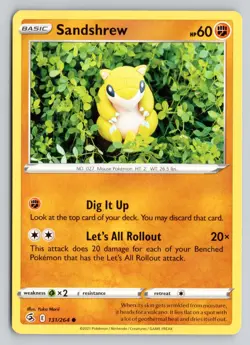 SANDSHREW 131/264 COMMON FUSION STRIKE POKEMON NM - Image 1