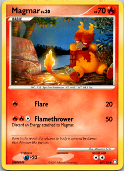 Magmar - 54/123 - Uncommon - LP, English Pokemon Mysterious Treasures - Image 1
