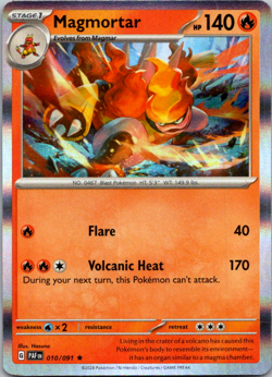 Magmortar 010/091 Paldean Fates Holo Pokemon TCG NM - Image 1
