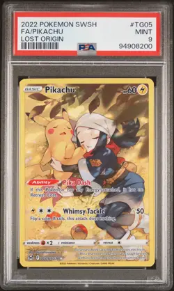Pokemon Lost Origin Pikachu TG05/TG30 Trainer Gallery Full Art Holo PSA 9 MINT - Image 1