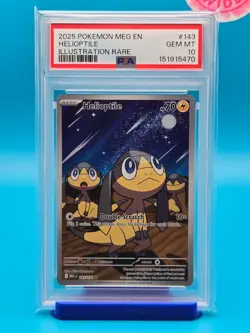 PSA 10 - 2025 POKEMON MEG EN-MEGA EVOLUTION 143 HELIOPTILE ILLUSTRATION RARE - Image 1