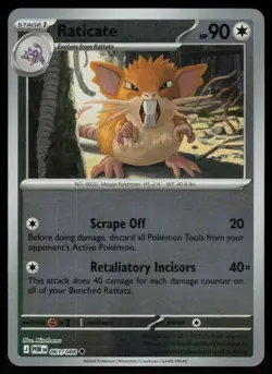 Raticate 061/088 Uncommon Perfect Order Pokemon Reverse Holo Near Mint - Image 1